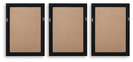 Janisburg - Wall Art Set (Set of 3) - Black / White / Brown