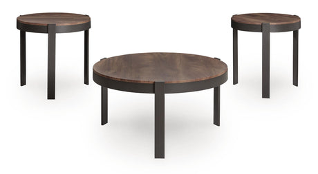 Horizon Hills - Occasional Table Set (Set of 3) - Brown / Black