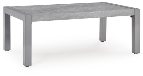 Hurley Park - 4 Pc. - Outdoor Sofa, 2 Lounge Chairs And Coffee Table - Gray
