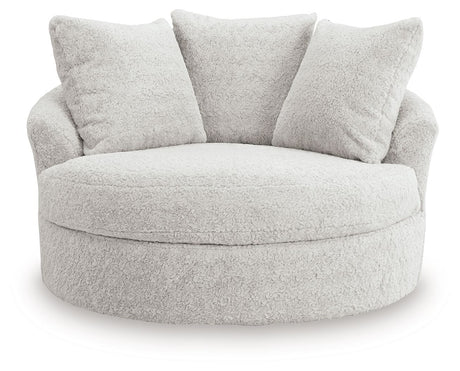 Cuddle Plush - 3 Pc. - 3-Piece Sectional, Chair And Ottoman - Arctic