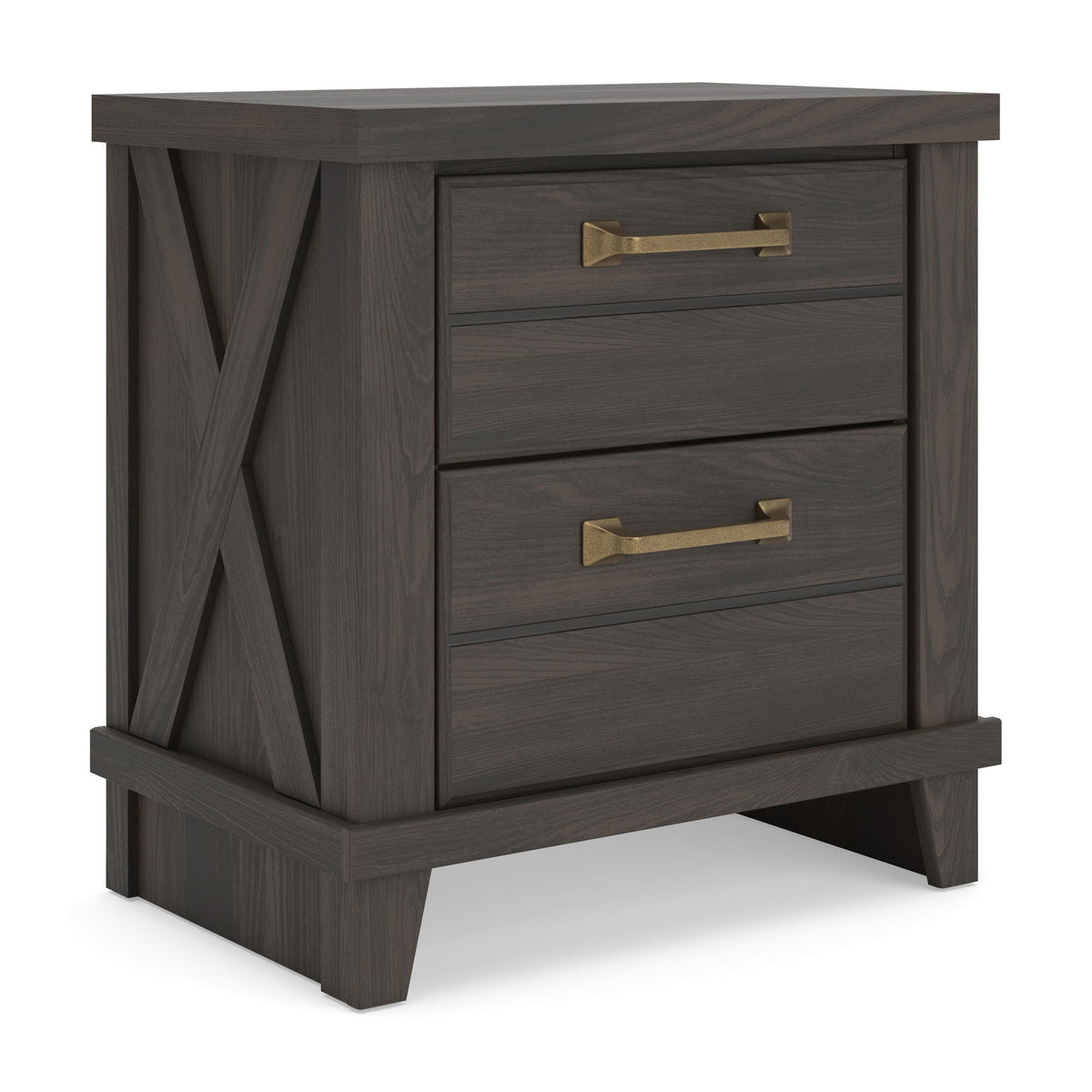 Vonitta Bay - Two Drawer Night Stand - Dark Brown