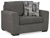 Gardiner - 2 Pc. - Chair And A Half, Ottoman - Pewter