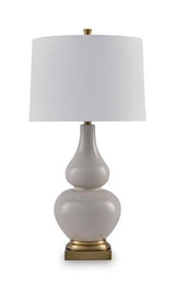Weswick - Ceramic Table Lamp - Cream / Gold Finish