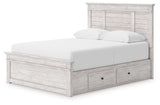 Makidern - Panel Storage Bed With 2 Under Bed Storage Units