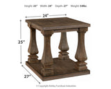 Johnelle - Rectangular End Table - Gray