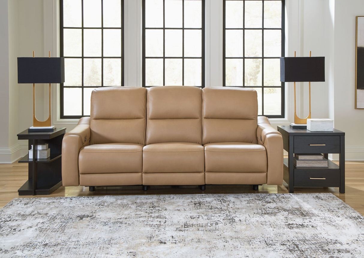 Mosswell - Power Reclining Sofa With Adj Headrest - Toffee