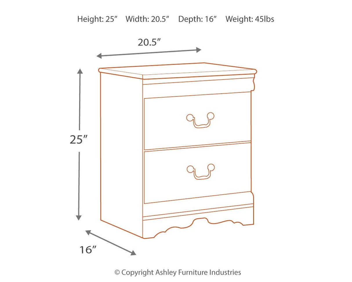 Anarasia - Two Drawer Night Stand - White