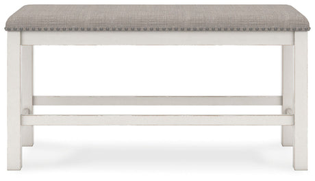 Robbinsdale - Dbl Counter Height Upholstered Dining Bench - Antique White